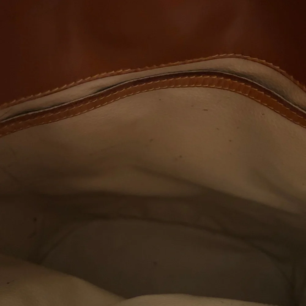 Louis Vuitton Brown Monogram Canvas Bucket Tote with Tan Leather Straps